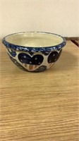 Handmade Small Primitive pottery bowl Hearts &