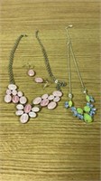 Pink necklace and earring set & Necklace