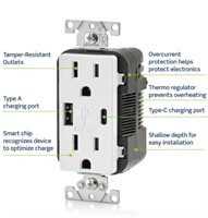 15 Amp Decora Type A and C USB Charger Outlet