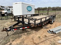 P.J. Approx. 20’ flat bed trailer