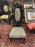 French Gothic revival carved chair