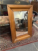Rectangular wooden mirror