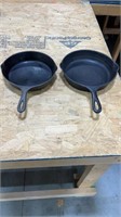 Cast Iron Pans, 7 marked TO, 6 Marked GD