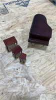 Dollhouse Nest of Tables, Grand Piano Music Box