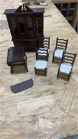 Drop Leaf Table, 4 Ladder Back Chairs, China