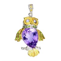 Natural Handcrafted Purple Amethyst 24.30 ct Owl P