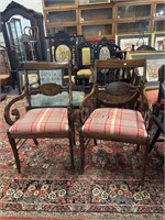 Pair of federal style Upholstered Arm Chairs