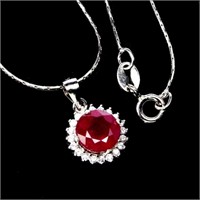 Natural Red Ruby Pendant
