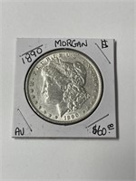 AU High Grade 1890 MORGAN Silver Dollar