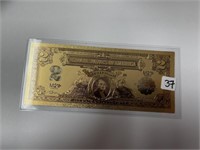 24kt GOLD $2 US Note Bill