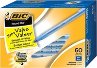 BIC Round Stick Extra Life Ballpoint Pen, Medium