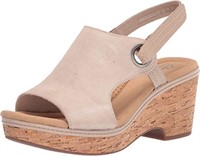 Clarks Womens Size 7 Giselle Sea Wedge Sandal