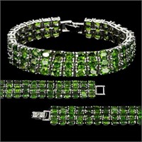 Natural Untreated  Russian Chrome Diopside  Bracel