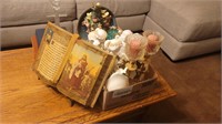 BOX OF ANGELS, CEDAR BIBLE BOX, CANDLEHOLDER,