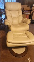 LEATHER RECLINER WITH FOOTSTOOL