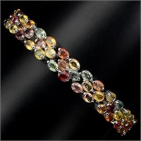 Natural Multi-color Fancy Sapphire Bracelet