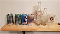 ADVERTISING SODA CANS, BOTTLES, A&W MUG