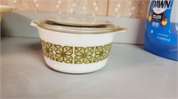 SMALL PYREX CASSEROLE - SMALL CHIP ON LID