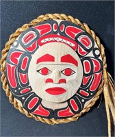 West Coast Native Moon Mask with Killer Whale Spir