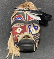 West Coast Native Warrior Mask with Killer Whale S