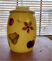SMALL PAINTED GLASS COOKIE JAR