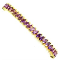 Natural Marquise 6x3mm Purple Amethyst Bracelet