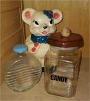 CHALKWARE TURNABOUT BANK COOKIE JAR,