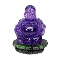 Natural Unheated Handcarved Amethyst Buddha