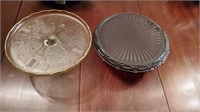 2 CAKE PLATES - AVON CAPE COD & HARP