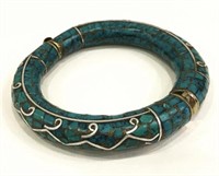 Natural Tibet Hand Made Turquoise  Bangle