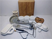 Kitchen Lot - Cutting Board, utensils, etc