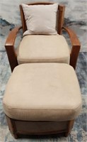 11 - MCM OCCASIONAL CHAIR W/ FOOTSTOOL