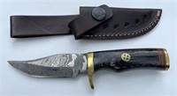 6.2" Damascus Steel & Hardwood Boot Knife