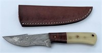 8.2" Damascus Steel & Bone Skinner Knife