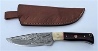 8.2" Damascus Steel & Bone Tracker Knife