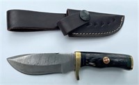 6" Damascus Steel & Hardwood Boot Knife