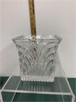 Art Deco Crystal Square Vase