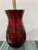 Mid Century Ruby Red Vase