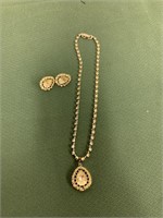 Vintage Trifari Jewelry Set Rhinestones