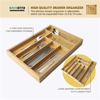 Large expandable Bamboo Drawer Organizer