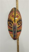 Ornate Hand Painted African Tribal Mask Wood