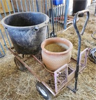 4 wheel garden cart, tubs