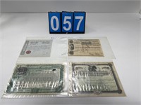 4-ASSORTED EARLY RAILROAD STOCK CERTS