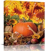 Fall Pumpkin Canvas Print Wall Art