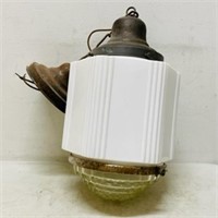 Large Milk Glass Hanging  Lamp