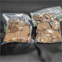 APPROX 375 - 1940S & 1950S WHEAT PENNIES