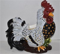 Large Ceramic Rooster Planter Stand 18" Tall