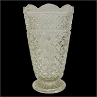 Stunning Vintage Pressed Glass Vase 10" tall