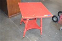 Red Clawfoot Table