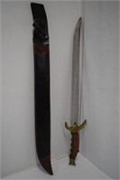 Sword w/ Wood & Brass Handle 26" w/ Sheath